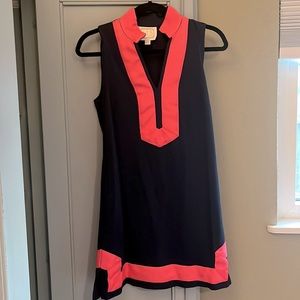 Sail to Sable navy & hot pink tunic dress